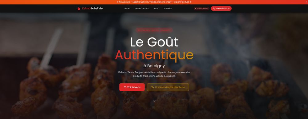 Site réalisé pour Kebab Label Vie