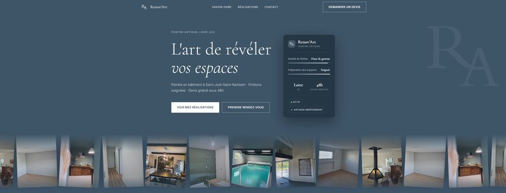 Site réalisé pour Renov'Art